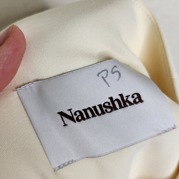 Nanushka Cream Malorie High Waist Split Ruched Skirt XL - Picture 5 of 7